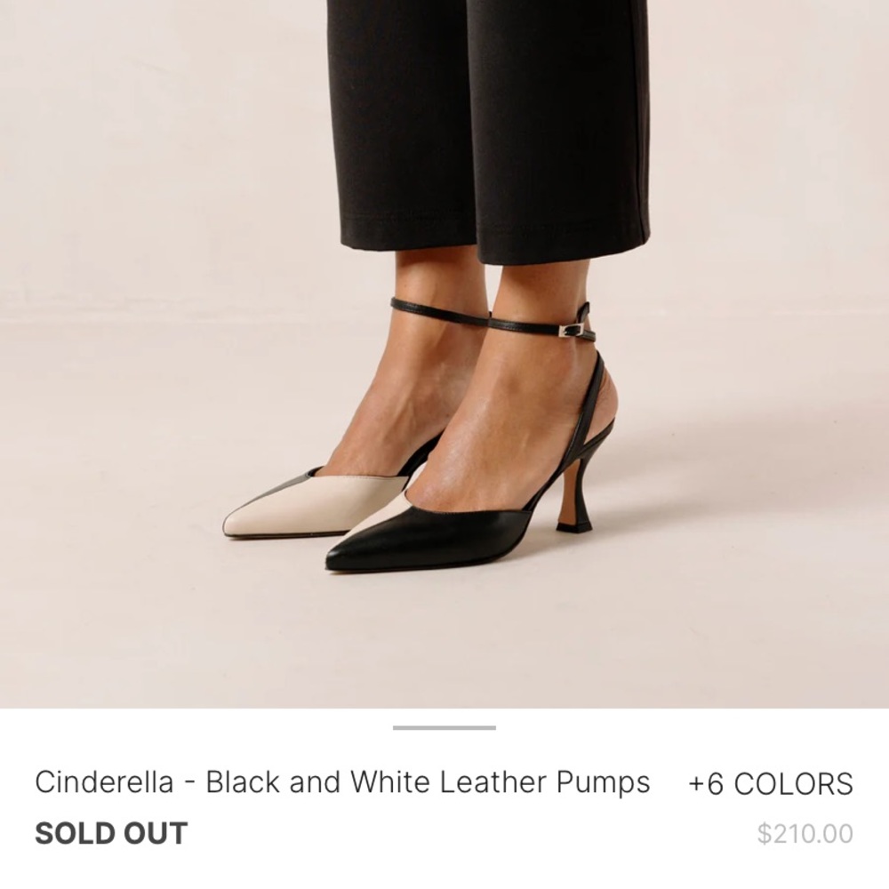 Alohas Cinderella - Black and White Leather Pumps